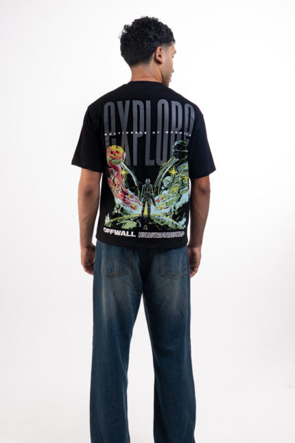 BEYOND WORLDS – Black Relaxed Box Fit Tee