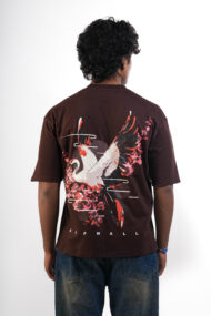 ETERNAL TSURU – Brown Relaxed Box Fit Tee - Image 2