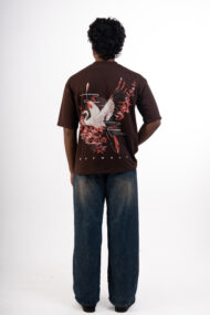 ETERNAL TSURU – Brown Relaxed Box Fit Tee - Image 7