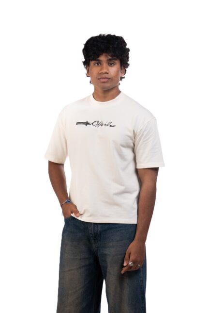 FUDOSHIN – Beige Relaxed Box Fit Tee