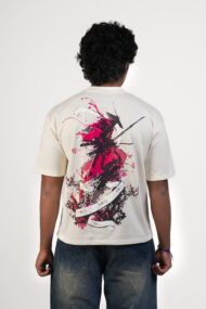 FUDOSHIN – Beige Relaxed Box Fit Tee - Image 2